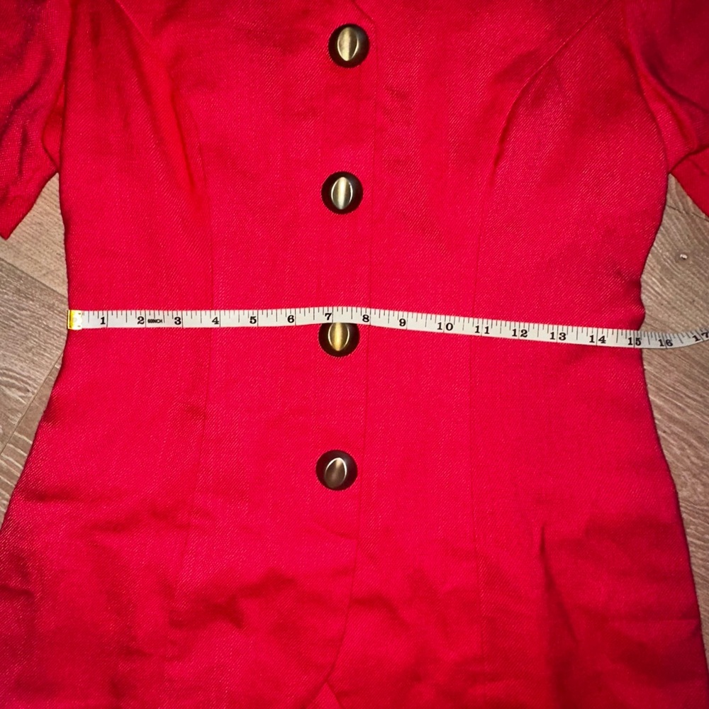 VTG 80s 90s Magenta Pink Dress Suit Button Front Petite Sz 6 NWT 💕 - Picture 2 of 14